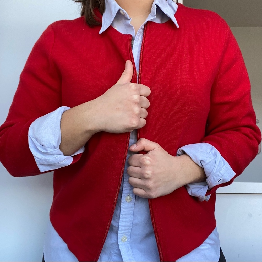 LIKE NEW Bright Red Zip Sweater
